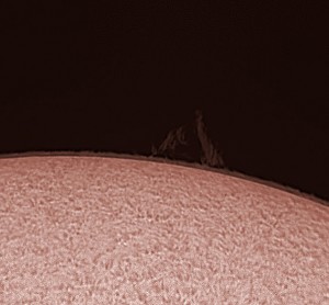 Large Prominence at 12 o'clock