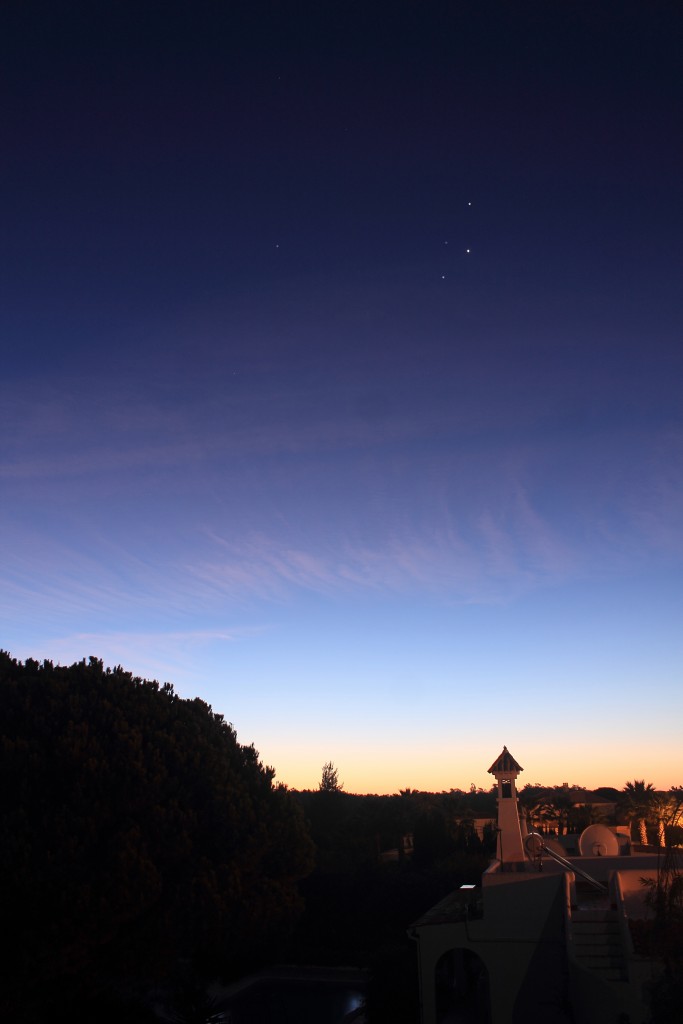 Venus, Jupiter and Mars in the morning twilight