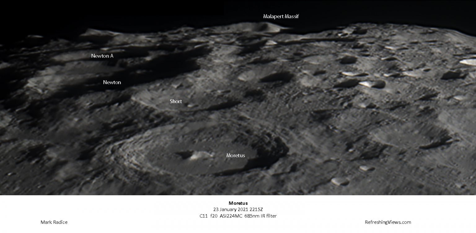 Sinus Iridum and Malapert Massif 25 January 2021 Refreshing Views